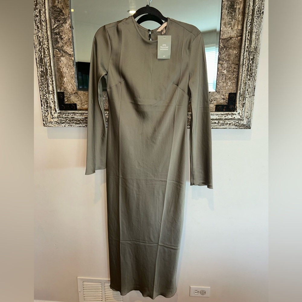 H&M Khaki Long Sleeve Dress
